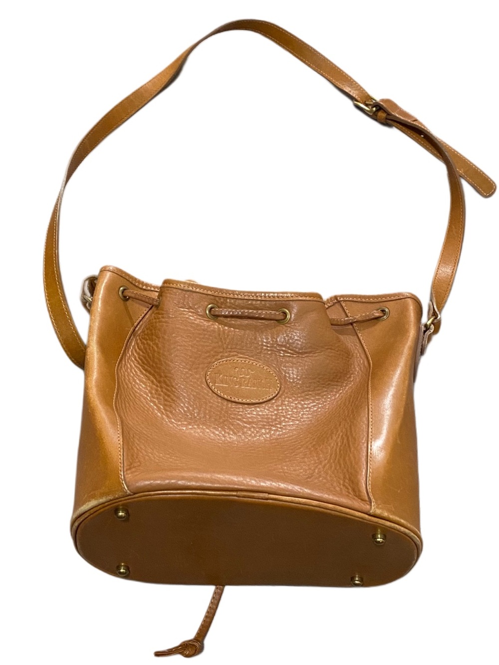 Vintage King Ranch leather bucket bag purse read